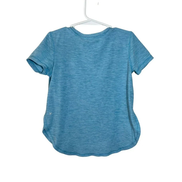 Old Navy Active Girls Top XS 5 Breathe On Light Blue Side Slits Short Sleeves - Picture 2 of 6